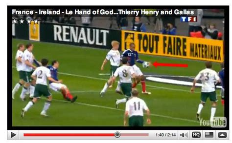 Thierry Henry Handball Goal VIDEO: "Le Hand Of God" Goal Puts France ...