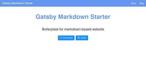 Gatsby Starter Markdown Codesandbox