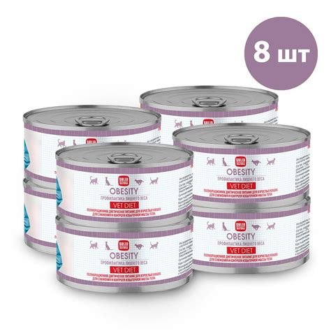 Влажный диетический корм для кошек для снижения и контроля избыточной ...