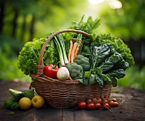 Premium AI Image | A basket of fresh vegetables from a local farm