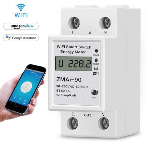 Tuya Wifi Intelligent Energy Meter Single Phase Din Rail Power