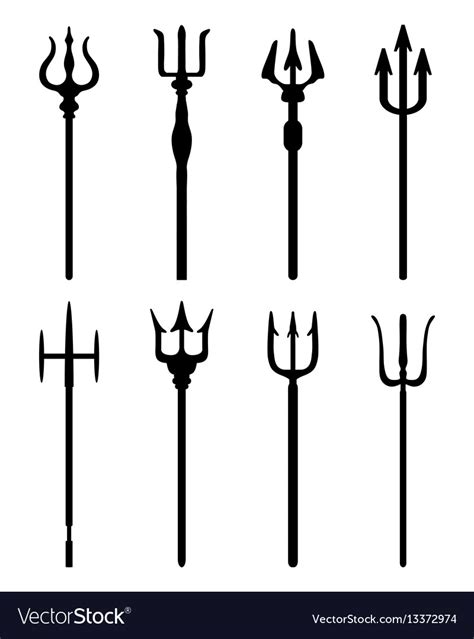 Set Of Trident Royalty Free Vector Image Vectorstock