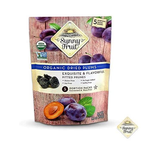 Organic Prunes Sunny Fruit 5 1 06oz Portion Packs Per