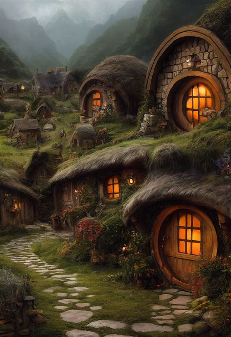 Artstation Quaint Hobbit Village Jordan Hachey In 2023 Fantasy