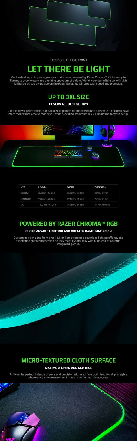 Razer Goliathus Chroma Xl Soft Gaming Mouse Mat With Chroma Rz