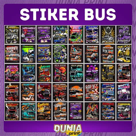 Jual Ypkk7393 Cetak Paket 20 Sticker Bus Mania Free Sticker