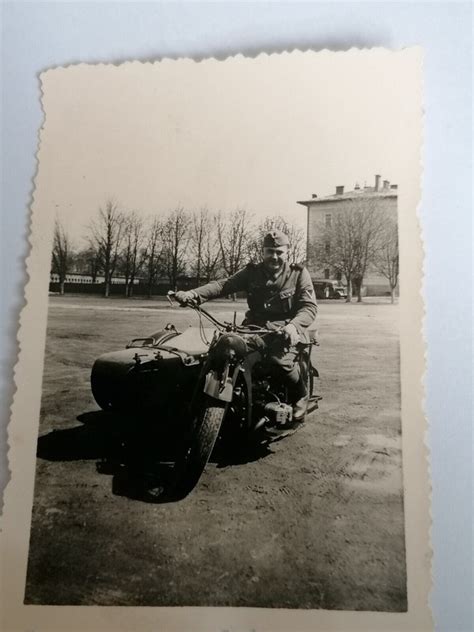 Foto Wk2 Soldaten 2x Motorrad Krad Kaserne Postimages