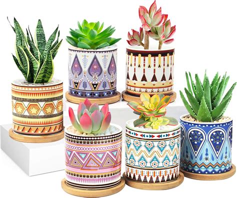 Atcrinict 7 3cm Ceramic Succulent Plant Pot Nordic Style Colorful