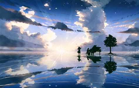 Your Lie in April Piano Sky HD Wallpaper by advarcher