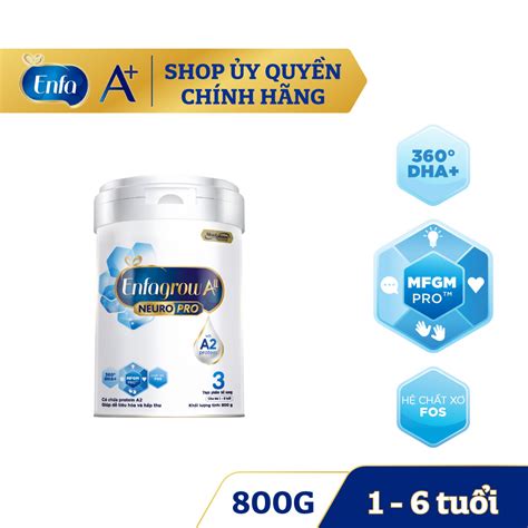 Sữa bột Enfagrow A2 neuro pro số 3 800g cam kết chính hãng Shopee