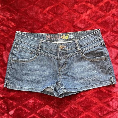 Y2K Mudd Mcbling Low Rise Denim Booty Shorts Depop