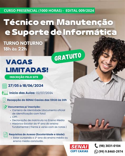 Inscri Es Abertas Para Cursos T Cnicos Gratuitos No Senai Caxias