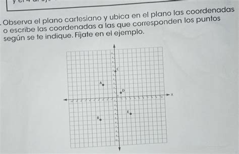 1 Observa El Plano Cartesiano Y Ubica En El Plano Las Coordenadas O