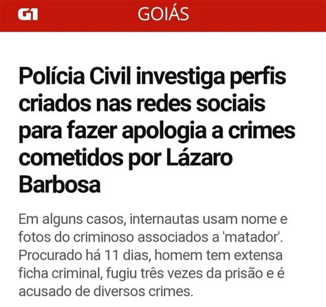 GOIÁS Polícia Civil investiga perfis criados nas redes sociais para