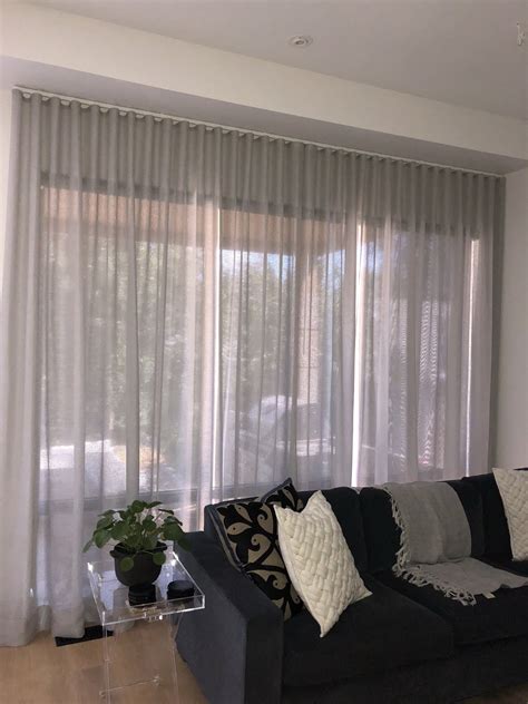 Laura And Nordic Linen Ripple Fold Sheer Curtains Custom S Etsy Canada Sheer Curtains