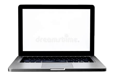 Laptop With Blank Screen Isolated On White Stock Image Image Of