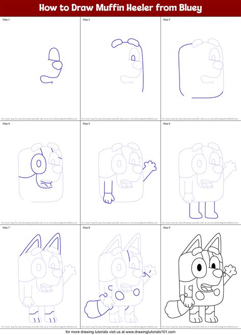 How To Draw Muffin Heeler From Bluey Bluey Step By Step Nbkomputer