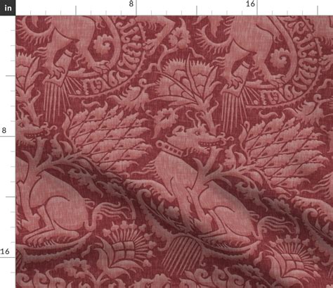 Renaissance Damask Merlot Fabric Spoonflower