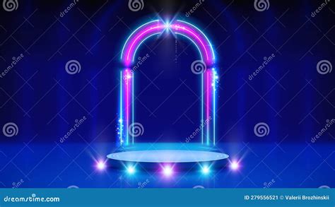 Neon Frame Led Arch Podium Stage Background Backdrop For