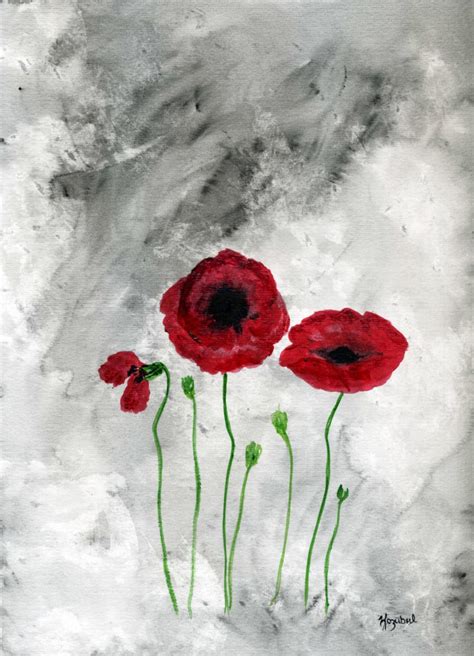 Items Similar To Watercolor Painting Poppy Red Poppies Poppy Flowers Flower Original Painting