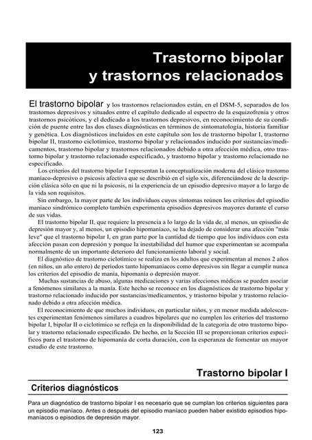 Trastorno Bipolar Y Trastornos Relacionados Ana Francisco UDocz