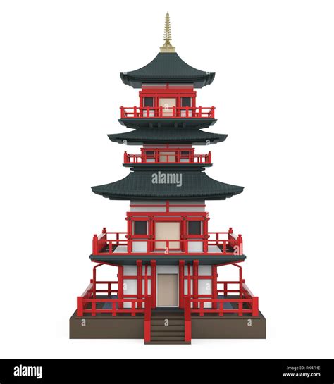 Japanese Pagoda Tower Isolated Stock Photo - Alamy