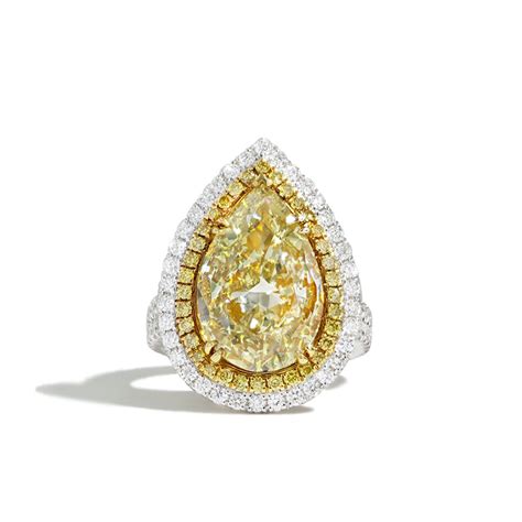 Ct Yellow Pear Shape Diamond Halo Ring