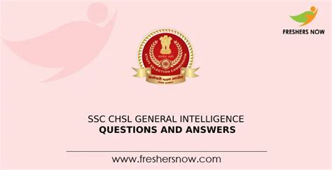 SSC CHSL General Intelligence Questions And Answers