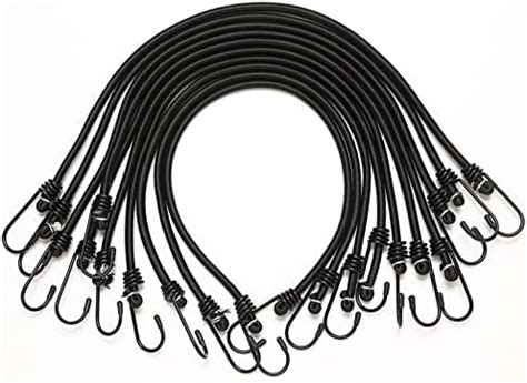 Rubber Bungee Cords With Hooks 24 Inch Adjustable 25 Pack Heavy Duty