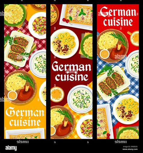 German Cuisine Restaurant Food Banners Sauerkraut Sausage Stew