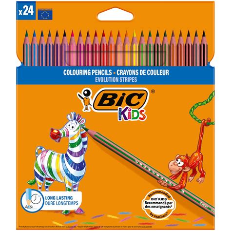 Pack 24 lápices de colores para niños para colorear Kids evolution