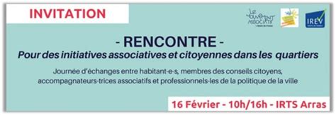 Pour Des Initiatives Associatives Et Citoyennes Dans Les Quartiers RNCRPV