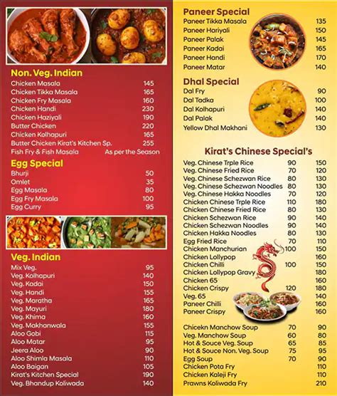 Menu of Kirat's Kitchen, Bhandup, Mumbai