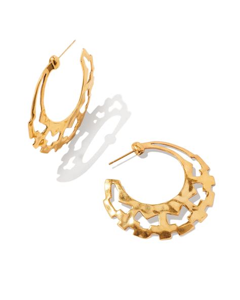 Kendra Scott Deanne Hoop Earrings In Vintage Gold Outlet