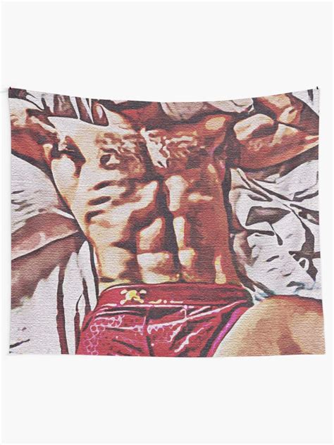 Sexy Masculine Hairy Man On The Bed Male Model Male Erotic Nude Male Nude Tapestry By Male