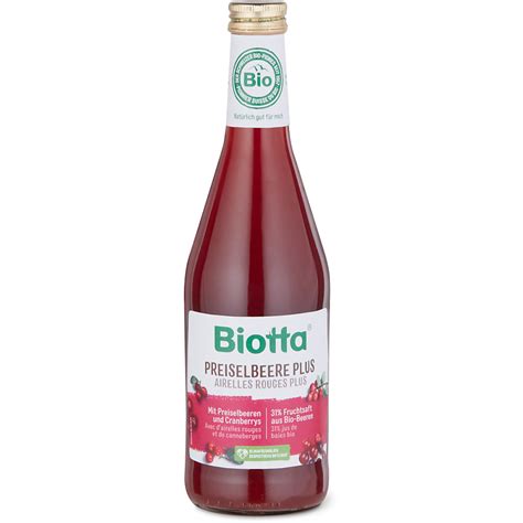 Achat Biotta Jus d airelles rouges avec extrait tisane et concentré