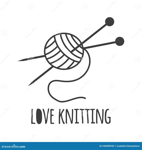 Icon Ball Of Yarn For Knitting And Knitting Needles Vector