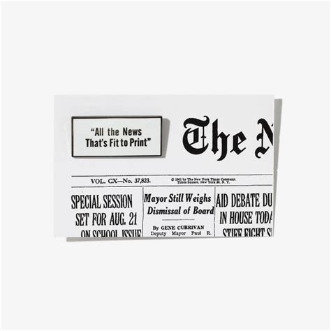 New York Times All The News Thats Fit To Print” Enamel Pin The New