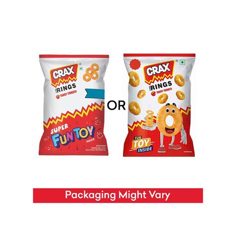 Crax Corn Rings Tangy Tomato Crisps (Pouch) + Crax Curls Chatpata Masala Crisps (Pouch) + Crax ...