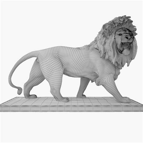 Stone Lion Sculpture 02 3d Model 39 Unknown Fbx Max Obj Free3d