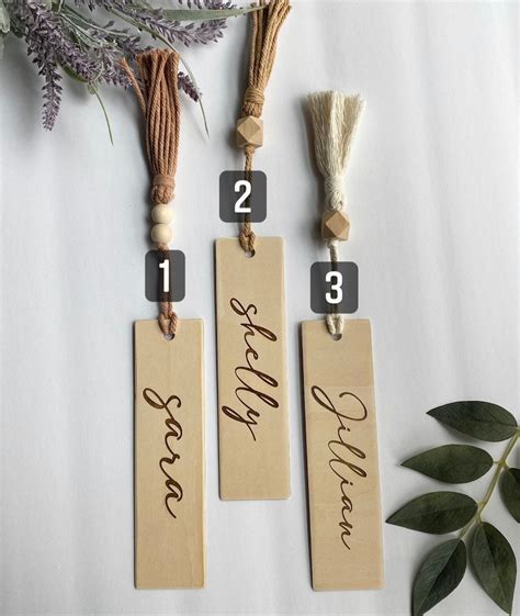 PERSONALIZED Wooden Bookmarks With Tassel - Etsy