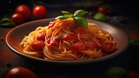 Premium AI Image | Spaghetti in Tomato Sauce