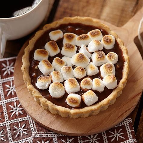 Toasted Marshmallow Chocolate Hazelnut Tarts