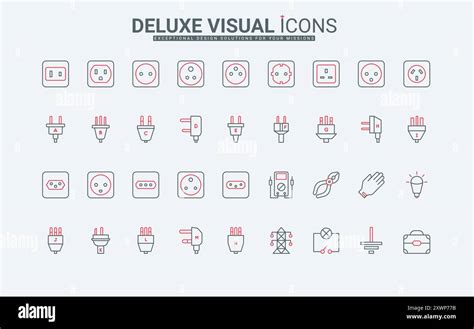 International Adapter Types Of Electric Sockets And Plugs Line Icon