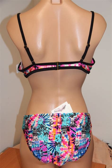 Nwt Jessica Simpson Swimsuit Bikini 2 Pc Set Sz L Black U Wire Ebay