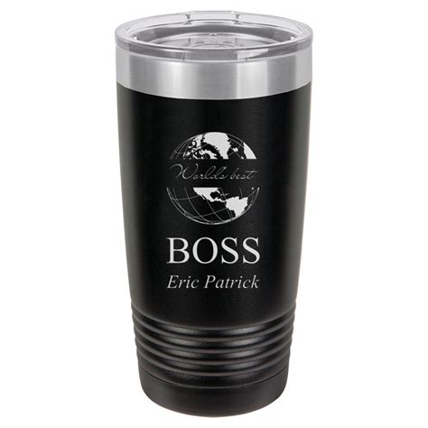 Worlds Best Boss Personalized 20 Ounce Black Polar Camel Travel Mug