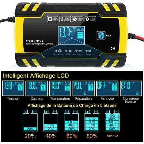 Chargeur De Batterie Intelligent 12V 24V 8A Chargeur Batterie