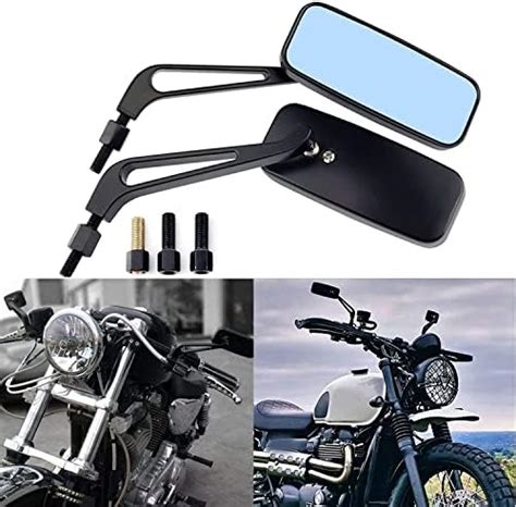 Younderm Motorcycle 8mm 10mm Rectangle Rear View Side Mirrors For