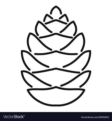 Fall Pine Cone Icon Outline Fall Pine Cone Vector Icon For Web Design