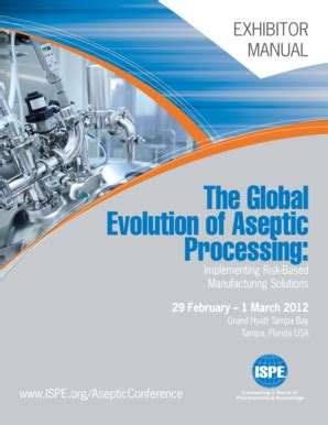 Fillable Online Ispe Exhibitor Manual The Global Evolution Of Aseptic